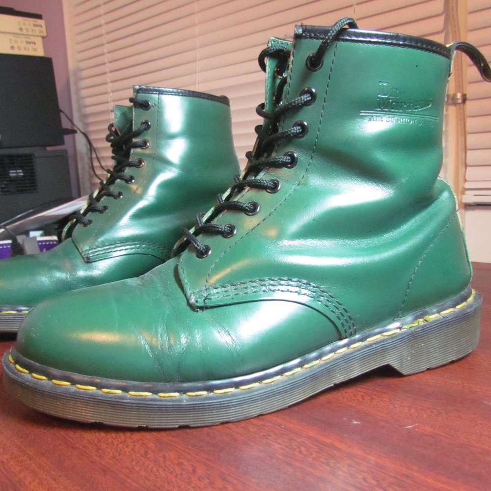 1990's Vintage Forest Green Dr Martens Boots - UK 10, USM 11, USL 12